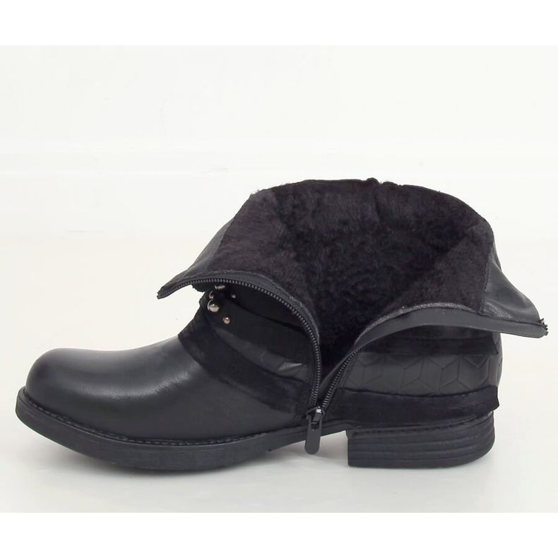 Botki damskie czarne BZ66016-KB Black 2