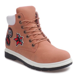 Ocieplane Timberki Trapery SJ1679-6 Różowy białe różowe 2