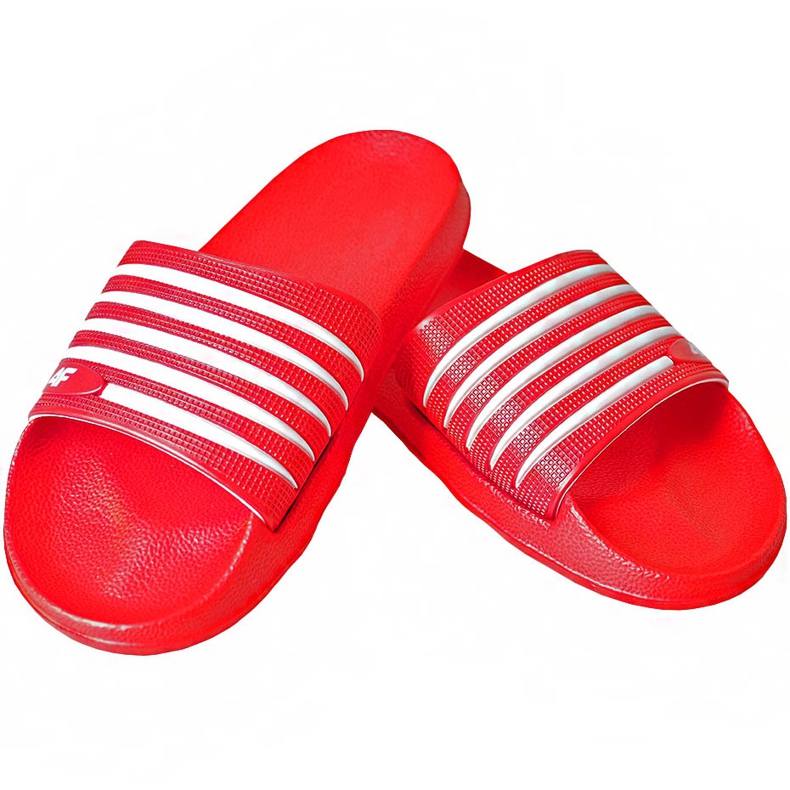 Klapki damskie 4F czerwone H4Z19 KLD001 62S białe 1