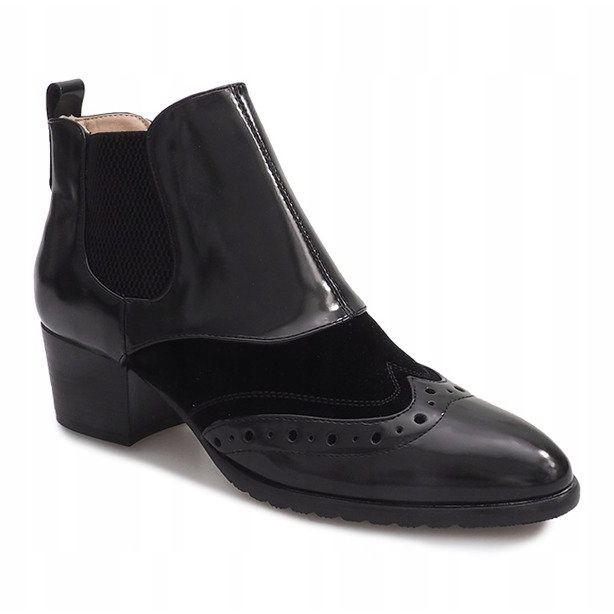 Lakierowane Półbuty Na Słupku 8582-1 Czarny czarne 1