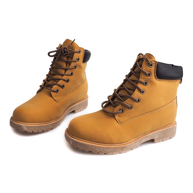 Ocieplane Trekingi Timbery A05 Camel brązowe 1