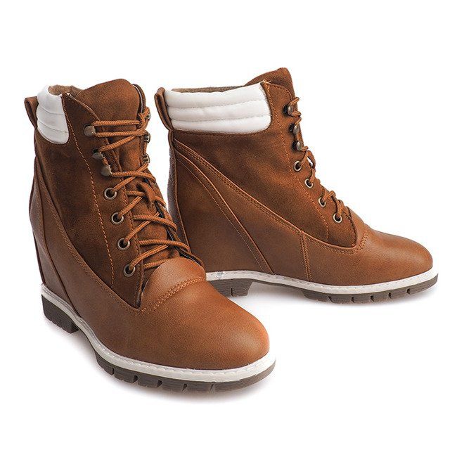 Ocieplane Timberki Na Kotrunie CN865 Camel brązowe 1