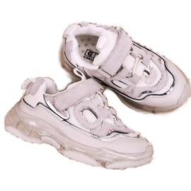 Apawwa Dziecięce Sportowe Buty Sneakersy Z Przezroczystą Podeszwą Białe Bailey 4