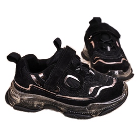 Apawwa Dziecięce Sportowe Buty Sneakersy Z Przezroczystą Podeszwą Czarne Bailey 3
