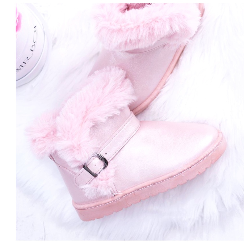 BUGO Ocieplane Dziecięce Botki Śniegowce Z Futerkiem Różowe JellyBeans 1