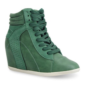 Sneakers Trampki Na Koturnie 950C Zielony zielone 1