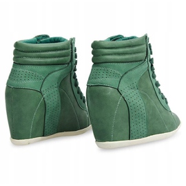 Sneakers Trampki Na Koturnie 950C Zielony zielone 2