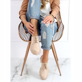 Mokasyny na wysokiej podeszwie beżowe NC1120 Beige beżowy 2