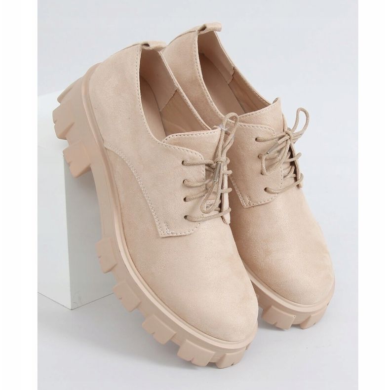 Mokasyny na wysokiej podeszwie beżowe NC1120 Beige beżowy 1