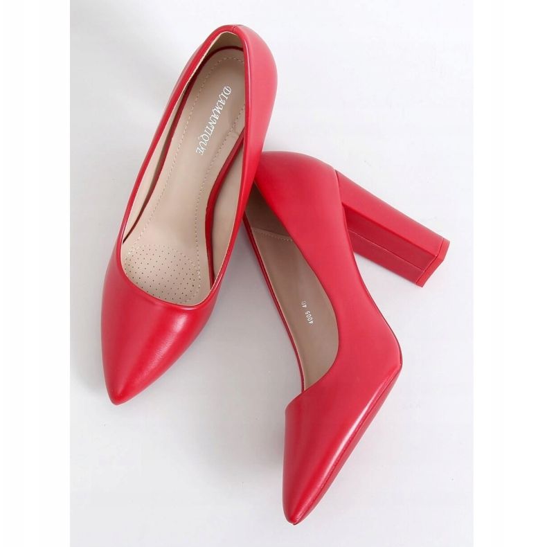 Czółenka na słupku czerwone 4005 Red 1