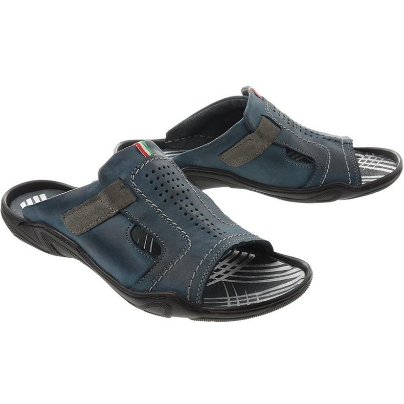 Klapki męskie 307 granatowe 1