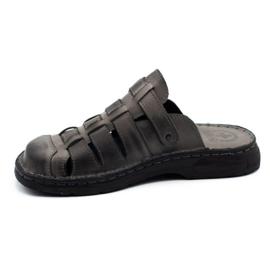 ŁUKPOL Klapki męskie 860 szare 2