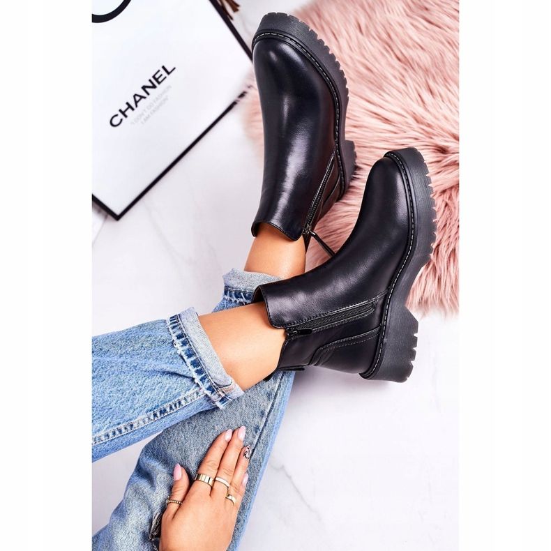 J.STAR But Damskie Ocieplane Botki Na Gumowej Podeszwie Czarne Moon Walk 3