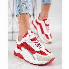 Via Giulia  Sneakersy Z Brokatem Fashion beżowy białe czerwone 1