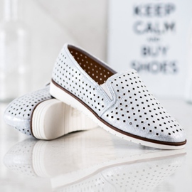 Kylie Błyszczące Ażurowe Slipony srebrny 2