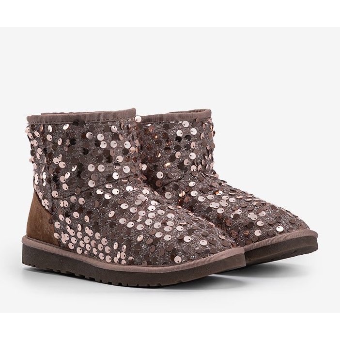 Brązowe botki ocieplane typu emu 886 1