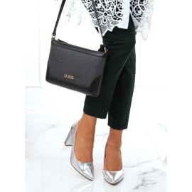 Czółenka na słupku srebrne NF-65P Silver srebrny 2