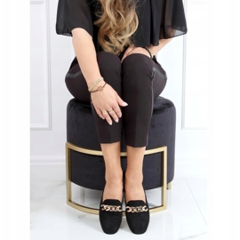 Mokasyny z łańcuchem czarne LL-237P Black 1