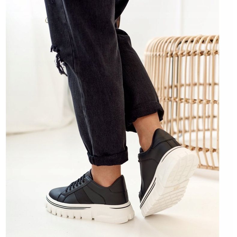 PS1 Damskie Sneakersy Na Platformie Czarne Riri 1