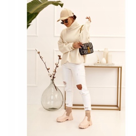 Damskie Skarpetkowe Botki Workery Beżowe Stormy brązowe 1