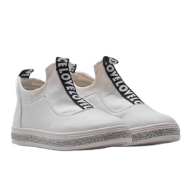 Białe sneakersy z lycra wsuwane 1155-Y 6