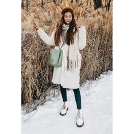 Damskie Botki Trapery Glany Skórzane Białe GOE GG2N3057A 1