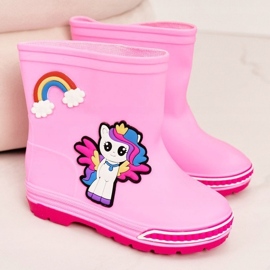 Dziecięce Kalosze Z Kucykiem Różowe 2