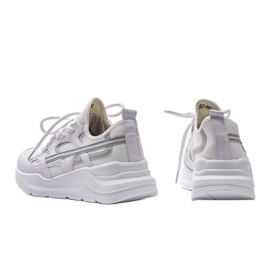 Białe sneakersy sportowe Lativia szare 2