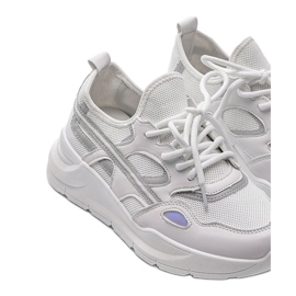 Białe sneakersy sportowe Lativia szare 3