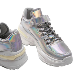 Srebrne sneakersy holograficzne Lollypop srebrny 1