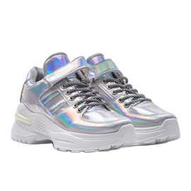 Srebrne sneakersy holograficzne Lollypop srebrny 2