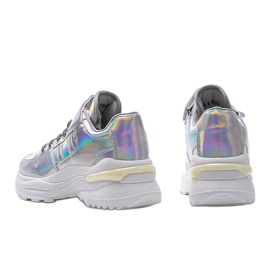 Srebrne sneakersy holograficzne Lollypop srebrny 3