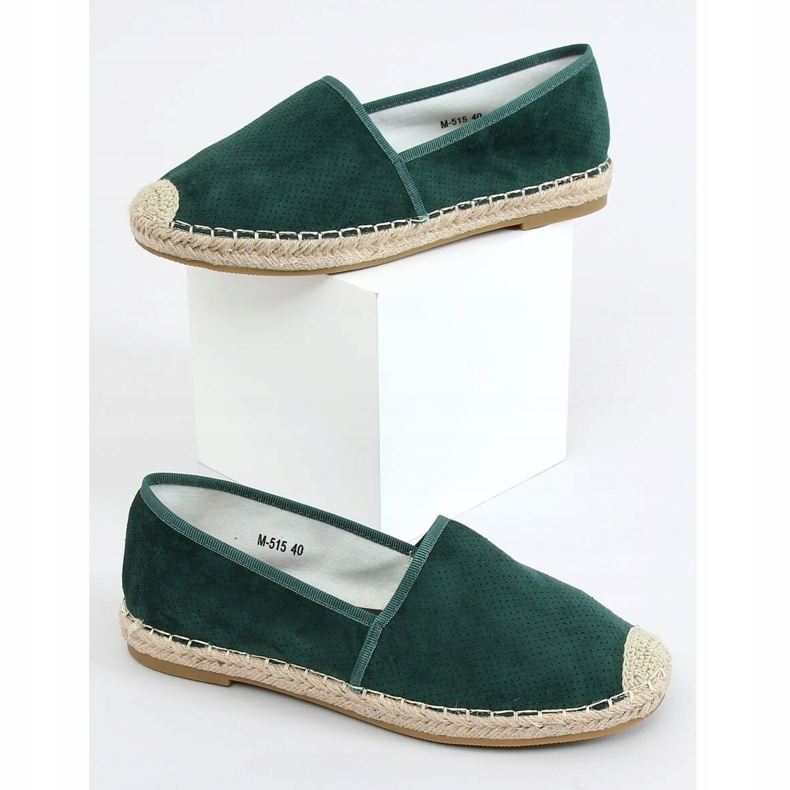 Espadryle damskie zielone M-515 DK.GREEN 1