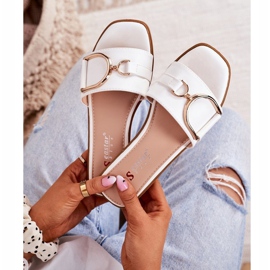 PS1 Damskie Eleganckie Klapki Białe Debbie 2