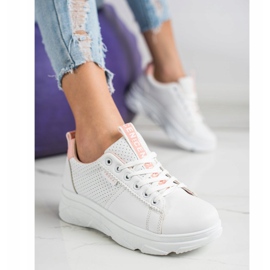 SHELOVET Sneakersy Na Białej Platformie Nice 2
