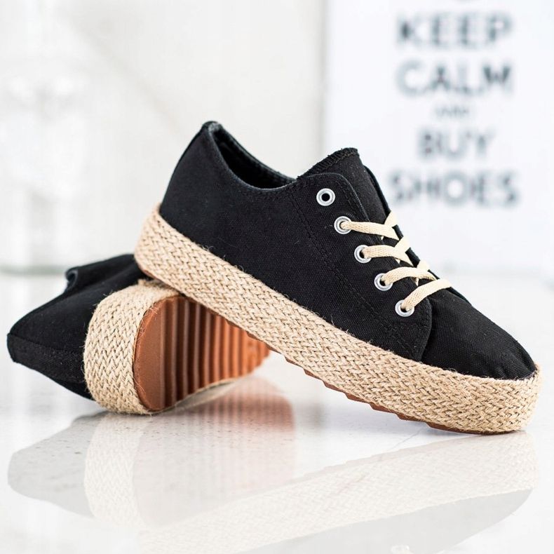Kylie Stylowe Espadryle czarne 1