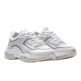 Białe sneakersy sportowe 9796 szare 1