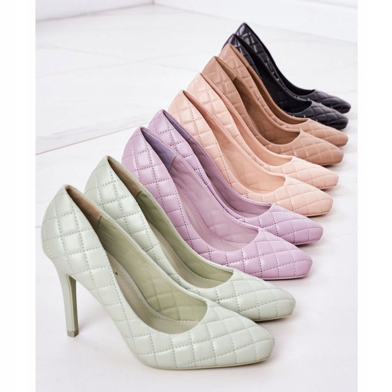 PS1 Eleganckie Pikowane Szpilki Fioletowe Rosanna 1