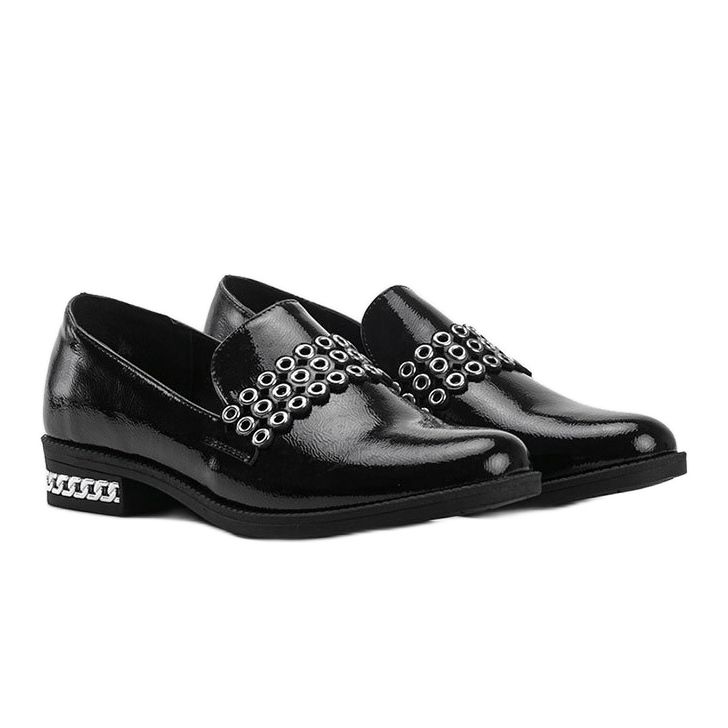 Czarne lakierowane półbuty damskie Jamie 1