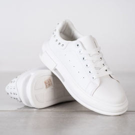 SHELOVET Sneakersy Z Ćwiekami białe 1