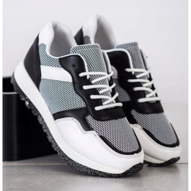 Bestelle Sneakersy Z Brokatową Platformą białe czarne 2