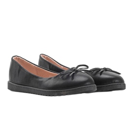 Czarne baleriny damskie z kokardka Bridget 1