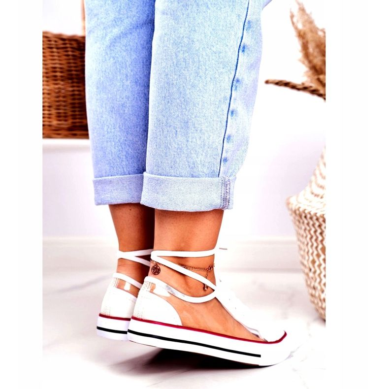 PS1 Damskie Trampki Białe Przezroczyste Elementy Grace bezbarwne 3