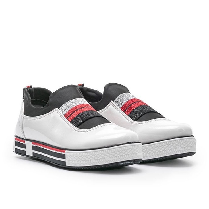 Białe lakierowane tenisówki Jayde 1