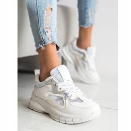 SHELOVET Białe Sneakersy Na Platformie 4