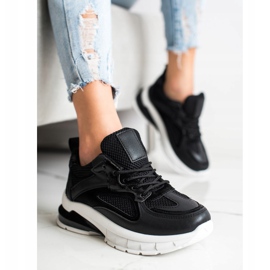 SHELOVET Czarne Sneakersy Na Platformie 1