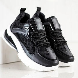 SHELOVET Czarne Sneakersy Na Platformie 3