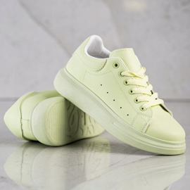 SHELOVET Zielone Trampki Na Platformie 2