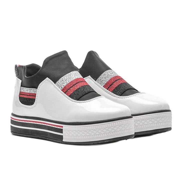 Białe lakierowane tenisówki Kaitlynn 1