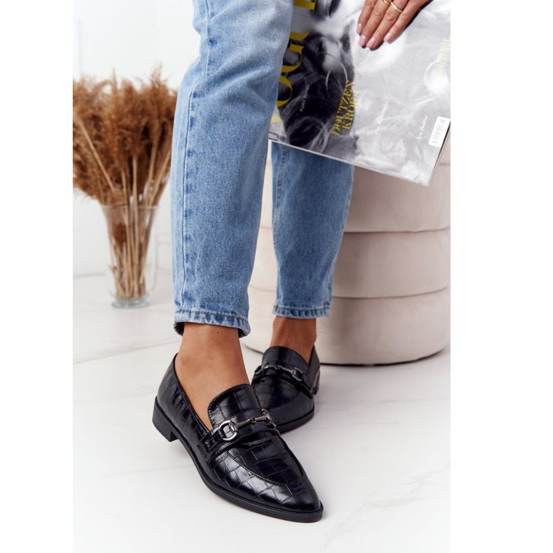 Eleganckie Damskie Mokasyny S.Barski Czarne 1